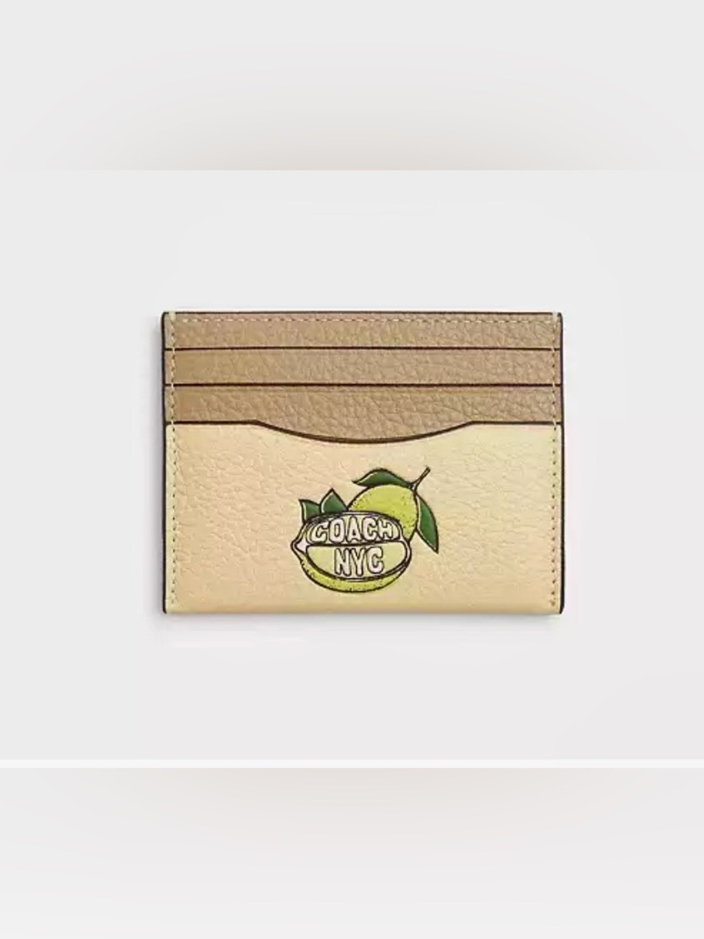 Coach Slim Id Card Case With Lemon Graphic NWT